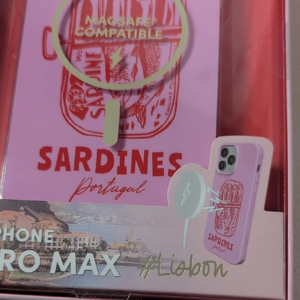 XO Poppy Vacay Pink Sardine Design iPhone 15 Pro Max Case #Lisbon